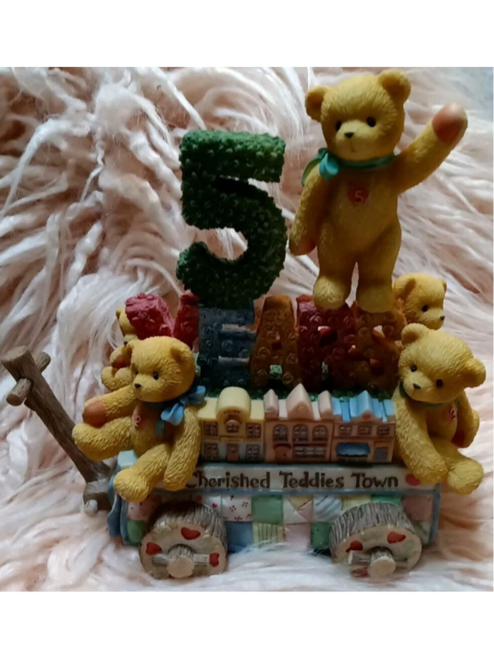 Cherished Teddies Town 5th Anniversary 5 Years Birthday Bears On Wagon Float 98